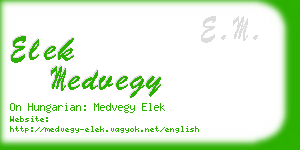 elek medvegy business card